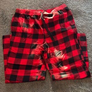 Red & black plaid flannel pants - large
